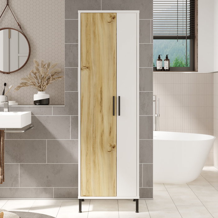 Hanah Home Armario Multiusos Dy1-Wk Nogal y Blanco